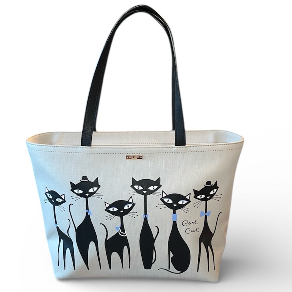 kate spade NWT! Jazz Things Up Cool Cat Francis Leather Tote Bag